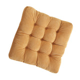 Corduroy Solid Chair Pad Square Floor Tatami Mat Cushion for Dining Chairs Kitchen Indoor Yellow 50x50cm In Australia - Darrahopens