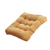 Corduroy Solid Chair Pad Square Floor Tatami Mat Cushion for Dining Chairs Kitchen Indoor Yellow 50x50cm
