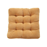 Corduroy Solid Chair Pad Square Floor Tatami Mat Cushion for Dining Chairs Kitchen Indoor Yellow 50x50cm