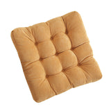 Corduroy Solid Chair Pad Square Floor Tatami Mat Cushion for Dining Chairs Kitchen Indoor Yellow 50x50cm