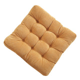 Corduroy Solid Chair Pad Square Floor Tatami Mat Cushion for Dining Chairs Kitchen Indoor Yellow 50x50cm