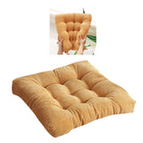 Corduroy Solid Chair Pad Square Floor Tatami Mat Cushion for Dining Chairs Kitchen Indoor Yellow 50x50cm