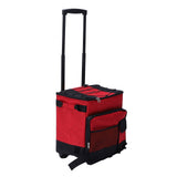 Rolling Cooler 43L Large Capacity Waterproof Foldable Rolling Insulated Box for Camping Picnic Red