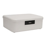 Password Storage Box 16L Capacity Compartment Design File Storage Case Document Organizer with Password Lock for Important Documents Files Items White