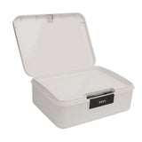 Password Storage Box 16L Capacity Compartment Design File Storage Case Document Organizer with Password Lock for Important Documents Files Items White