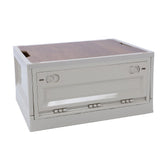 Foldable Camping Storage Box with Lids Versatile Stackable Movable Portable Camping Storage Bin with Wheels for Home Outdoor Grey White Large 52L