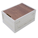 Foldable Camping Storage Box with Lids Versatile Stackable Movable Portable Camping Storage Bin with Wheels for Home Outdoor Grey White Large 52L