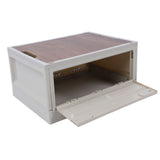 Foldable Camping Storage Box with Lids Versatile Stackable Movable Portable Camping Storage Bin with Wheels for Home Outdoor Grey White Large 52L