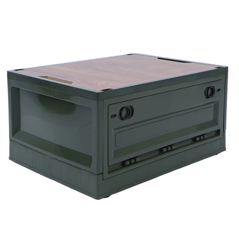Foldable Camping Storage Box with Lids Versatile Stackable Movable Portable Camping Storage Bin with Wheels for Home Outdoor OD Green Large 52L In Australia - Darrahopens