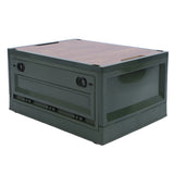 Foldable Camping Storage Box with Lids Versatile Stackable Movable Portable Camping Storage Bin with Wheels for Home Outdoor OD Green Large 52L