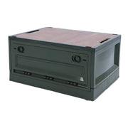 Foldable Camping Storage Box with Lids Versatile Stackable Movable Portable Camping Storage Bin with Wheels for Home Outdoor OD Green Large 52L