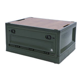Foldable Camping Storage Box with Lids Versatile Stackable Movable Portable Camping Storage Bin with Wheels for Home Outdoor OD Green Large 52L