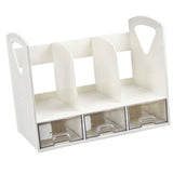 Magazine File Book Holder ABS Desktop Bookshelf Organizer with Drawer for Bedroom Office In Australia - Darrahopens