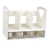 Magazine File Book Holder ABS Desktop Bookshelf Organizer with Drawer for Bedroom Office
