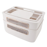 Router Storage Box 2 Layer Dust Proof Multifunctional with Lid Cable Management Router Box for Modem Network Cable Remote Control