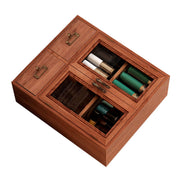 Wooden Desk Organizer Multipurpose Vintage Solid Wood Vanity Makeup Storage Box Shelf for Tabletop Home Office Art Supplies