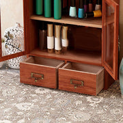 Wooden Desk Organizer Multipurpose Vintage Solid Wood Vanity Makeup Storage Box Shelf for Tabletop Home Office Art Supplies