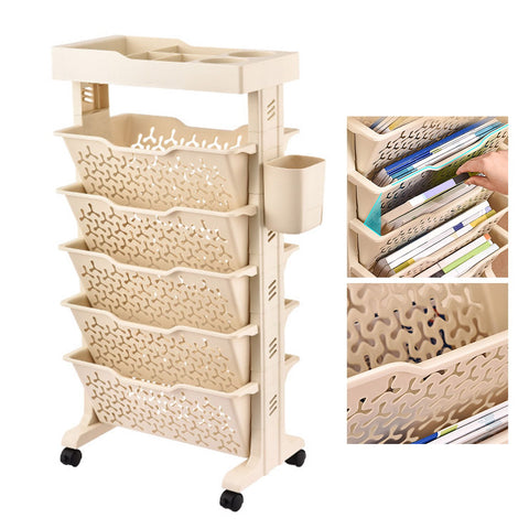Slim Storage Cart Multi Layer Versatile Dual Sided Slim Rolling Cart Organizer Mobile Shelf for Home Bedroom Sturdy Room Office