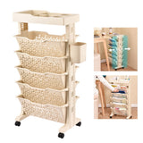 Slim Storage Cart Multi Layer Versatile Dual Sided Slim Rolling Cart Organizer Mobile Shelf for Home Bedroom Sturdy Room Office