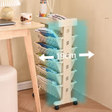 Slim Storage Cart Multi Layer Versatile Dual Sided Slim Rolling Cart Organizer Mobile Shelf for Home Bedroom Sturdy Room Office