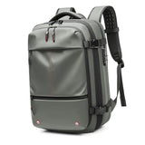 Vacuum Backpack 19 Inch Large Capacity Stylish Casual Waterproof Men Expandable Travel Backpack with Vacuum Pump for Travel Business Green