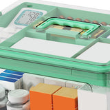 Portable Medicine Box Multilayer Large Capacity Emergency First Aid Kit Box with Handle for Home Travel Office