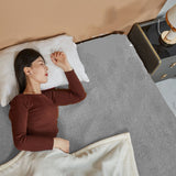 Heated Blanket Carbon Fiber Far IR Heating 9 Gear Temperature Control Electric Blanket Throw with 12 Hour Timer Gray