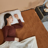 Heated Blanket Carbon Fiber Far IR Heating 9 Gear Temperature Control Electric Blanket Throw with 12 Hour Timer Brown