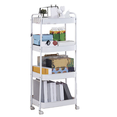 3 Tier Utility Rolling Cart with Caster Wheels Movable Multifunctional Storage Cart for Kitchen Bathroom White 4 Layers In Australia - Darrahopens