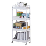 3 Tier Utility Rolling Cart with Caster Wheels Movable Multifunctional Storage Cart for Kitchen Bathroom White 4 Layers In Australia - Darrahopens