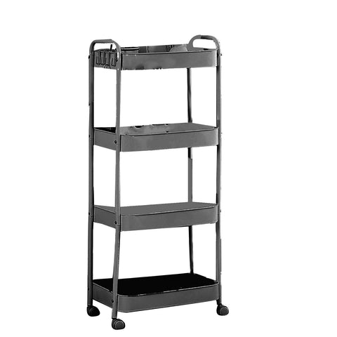 3 Tier Utility Rolling Cart with Caster Wheels Movable Multifunctional Storage Cart for Kitchen Bathroom Black 4 Layers In Australia - Darrahopens