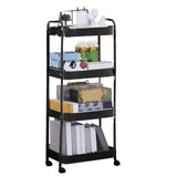 3 Tier Utility Rolling Cart with Caster Wheels Movable Multifunctional Storage Cart for Kitchen Bathroom Black 4 Layers In Australia - Darrahopens