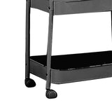 3 Tier Utility Rolling Cart with Caster Wheels Movable Multifunctional Storage Cart for Kitchen Bathroom Black 4 Layers
