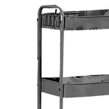 3 Tier Utility Rolling Cart with Caster Wheels Movable Multifunctional Storage Cart for Kitchen Bathroom Black 4 Layers