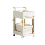 Storage Cart Space Saving Plastic Rolling Storage Organizer with Hooks Handle for Office Bedroom Dormitory Classroom with Drawer