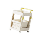 Storage Cart Space Saving Plastic Rolling Storage Organizer with Hooks Handle for Office Bedroom Dormitory Classroom Without Drawer
