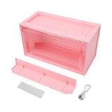 Figure Display Case with Light Sensing Constant On Function 2 Tier Mini Figure Display Box Showcase for Collectibles Action Figures Pink In Australia - Darrahopens