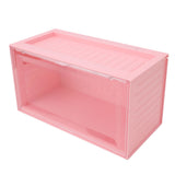 Figure Display Case with Light Sensing Constant On Function 2 Tier Mini Figure Display Box Showcase for Collectibles Action Figures Pink