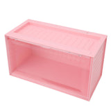 Figure Display Case with Light Sensing Constant On Function 2 Tier Mini Figure Display Box Showcase for Collectibles Action Figures Pink