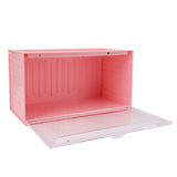 Figure Display Case with Light Sensing Constant On Function 2 Tier Mini Figure Display Box Showcase for Collectibles Action Figures Pink