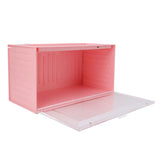 Figure Display Case with Light Sensing Constant On Function 2 Tier Mini Figure Display Box Showcase for Collectibles Action Figures Pink