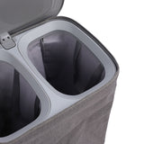 Laundry Hamper with Handles Lid Detachable Bag Fabric Laundry Separation Basket for Bathroom Utility Room S 50L