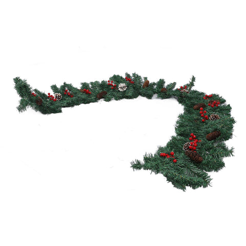 8.9ft Pre Lit Artificial Xmas Garland 50 LED Battery Operated Lighted Xmas Garland with 8 Modes for Indoor Holiday Door Home Decorations In Australia - Darrahopens