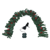 8.9ft Pre Lit Artificial Xmas Garland 50 LED Battery Operated Lighted Xmas Garland with 8 Modes for Indoor Holiday Door Home Decorations In Australia - Darrahopens