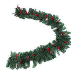8.9ft Pre Lit Artificial Xmas Garland 50 LED Battery Operated Lighted Xmas Garland with 8 Modes for Indoor Holiday Door Home Decorations