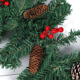 8.9ft Pre Lit Artificial Xmas Garland 50 LED Battery Operated Lighted Xmas Garland with 8 Modes for Indoor Holiday Door Home Decorations