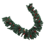 8.9ft Pre Lit Artificial Xmas Garland 50 LED Battery Operated Lighted Xmas Garland with 8 Modes for Indoor Holiday Door Home Decorations