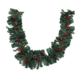8.9ft Pre Lit Artificial Xmas Garland 50 LED Battery Operated Lighted Xmas Garland with 8 Modes for Indoor Holiday Door Home Decorations