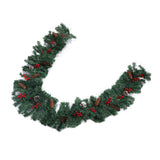 8.9ft Pre Lit Artificial Xmas Garland 50 LED Battery Operated Lighted Xmas Garland with 8 Modes for Indoor Holiday Door Home Decorations