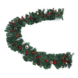 8.9ft Pre Lit Artificial Xmas Garland 50 LED Battery Operated Lighted Xmas Garland with 8 Modes for Indoor Holiday Door Home Decorations